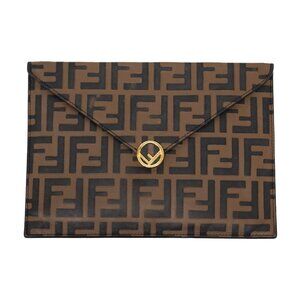 Fendi Envelope Flat Zucca Embossed Pouch